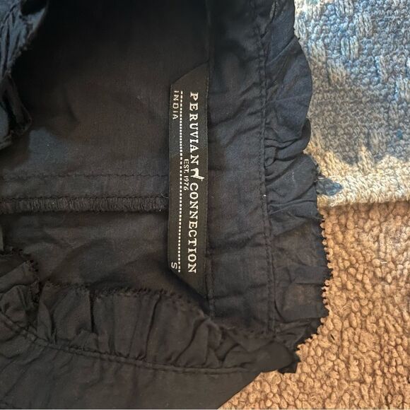 Peruvian connection black button down small - Picture 9 of 9